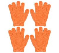 With Paste 4 Pieces Exfoliating Shower Gloves Double Sided Exfoliating Bath Gloves Deep Cleansing Dead Skin for Spa Massage Beauty Skin Shower Body Scrubber Bath Accessories Double Head (D, A)