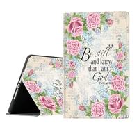 with Pencil Holder,Compatible for Apple ipad 10th Generation Case 10.9 Inch,Adjustable Non-Slip Folio Protective Tablet Cover,Pink,Christian Quotes Bible Verse Psalm 46:10