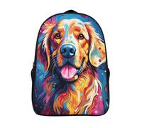with pockets dog two compartment laptop backpack 3d print funny cool animal portraits cute cartoon bag sturdy laptop daypack-16inch,suitable for ages 12 and over casual rucksack