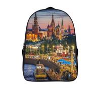 with pockets moscow two compartment laptop backpack 3d printing cool night view cute cartoon bag sturdy travel daypack-16inch,for students camping trips hiking travel rucksack
