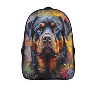 with pockets rottweiler two compartment travel backpack 3d printing cool animal portraits large capacity bag sturdy daypacks-16inch,for students camping trips hiking school rucksack
