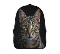 with pockets wild cat casual backpack 3d print funny cool animal two compartment fashion school bag firm casual daypack-16,travel rucksack for camping or work