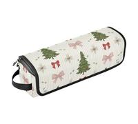 with Removable Heat Resistant Mat for Curling Iron Straightener Flat Hair Dryer, Christmas Pastoral Pattern Women Essentials Storage Pouch