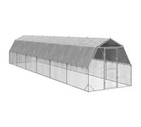 vidaXL Chicken Run with Roof 2.5x12x2.25 m Galvanised Steel