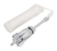 (with rope, 4 kg) vidaXL Folding Anchor Grappling Portable Grapnel Marine Boat Anchor Silver Iron