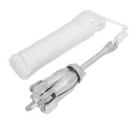 (with rope, 6 kg) vidaXL Folding Anchor Grappling Portable Grapnel Marine Boat Anchor Silver Iron
