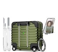 with Safety Lock for AirPods 4 Case 2024 with Cleaner Kit,Cute Funny Suitcase Design AirPods 4th Generation Case,Sturdy Hard PC Full Protection Cover for Women Men with Keychain(Cedar Green)