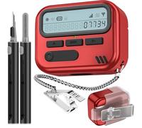 (with Safety Lock) Pager Case Compatible with AirPods Pro 2nd Generation Case Cover with Cleaner Kit,Hard TPU Full Protection for AirPods Pro 2 Charging Case(USB-C)(2023/2022/2019) for Men-Red