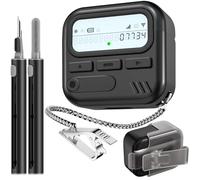 (with Safety Lock) Pager Cases for AirPods 4 Case Cover 2024 with Cleaner Kit,Sturdy Hard PC Protective for Apple AirPods 4th Generation Case for Men Women,AirPods 4 Accessories with Keychain-Black