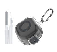[with Safety Lock] POZCIS for Sony LinkBuds Clip (WF-LC900) Case Cover, Clear Soft TPU Protective Earbuds Case Cleaning Kit & Carabiner Accessories Set(Clear)