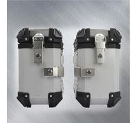 With Safety Locks Pair Universal Moto Side Cas 35L Universal Moto Side Cases Motorbike Panniers Black/Silver Quick installation(Silver)