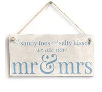 with Sandy Toes .. Mr & Mrs - Handmade Wooden Sign Beach Wedding/Married Sign