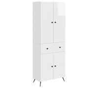 Furniture set 4-shelf 4-door 1-drawer High Gloss White modular storage unit plus