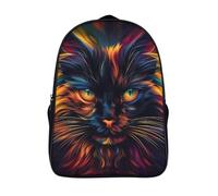 with side mesh pouch cat casual backpack 3d prints funny cool animal portraits two compartment ergonomics bag firm fashion daypack-16inch,casual rucksack for age 12 and up teens adults