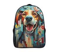 with side mesh pouch dog laptop backpack 3d print funny cool animal portraits two compartment large capacity bag firm travel daypack-16inch,school rucksack unisex
