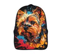 with side mesh pouch dog two compartment casual backpack 3d print funny cool animal portraits large capacity bag sturdy daypacks-16inch,for teenagers adult school rucksack