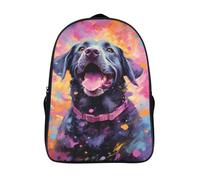 with side mesh pouch dog two compartment school backpack 3d printing funny cool animal portraits ergonomics bag sturdy laptop daypack-16inch,suitable for ages 12 and over school rucksack