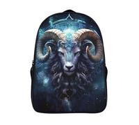 with side mesh pouch ram's head two compartment casual backpack 3d printed funny cool myth fashion school bag sturdy casual daypack-16inch,outing school traveling work school rucksack