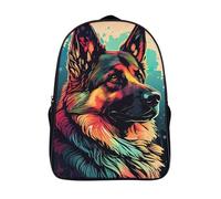with side mesh pouch sheepdog laptop backpack 3d printed cool animal portraits two compartment fashion school bag firm laptop daypack-16inch,travel rucksack hiking outdoor activities
