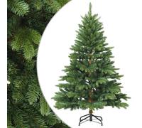Artificial Hinged Christmas Tree with Stand PVC, PE and steel Decor vidaXL