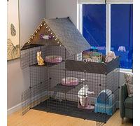 With Storage Cat Cage, Large Cage, Diy Cat Cage, Large Cat Cage Indoor Cat Fence Is Removable, Black And White Two Colors are Available, Size 147x146x75cm (Size : White 146x147x75cm) (Black 146x