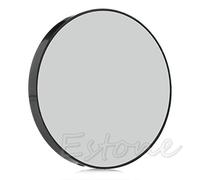 with Suction Cup 10X Makeup Compact Close Up for Cosmetic Shave Travel Portable Makeup Pocket Must-Have for Ladies Accessories Solid Color Metal Round Case You
