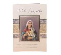 With Sympathy Card/Silver Foiled Greeting Card with Envelope Immaculate Heart of Mary 0332