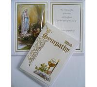 WITH SYMPATHY Deluxe Catholic Mass Card Lourdes 2183