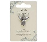 With Sympathy Silver Coloured Angel Pin With Gem Stone Sentimental Gift Idea