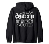 With The COMPASS OF HIS Truth Bible Quote Zip Hoodie