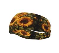 with The Yellow Sunflower Basketball Fitness Elastic Headband, Unisex Sports Headband, Sports Running Cycling Yoga Sweat-Absorbent Band,