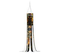 with The Yellow Sunflower Pack Halloween Ghost Windsocks Flag with Lights Hanging Lights Decor for Patio Garden Party