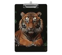 with Tiger and Paws Clipboard with Hanging Hole, 8.5" X 12.5" Standard A4 Acrylic Clipboard Ultra Lightweight & Shatterproof Paper Holder for Office, Home