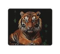 with Tiger and Paws Gaming Mouse Pad Small Mouse Mat with Stitched Edges Non-Slip Long Desk Pad 12x10 in Desk Mat for Keyboard Home Office Gaming Work