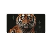 with Tiger and Paws Keyboard Mat Large Gaming Mouse Pad, Anti-Slip Desk Mat for Desktop Desk Work/Home Writing Mat 11.8 * 23.6 Inches