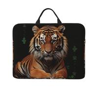 with Tiger and Paws Laptop Sleeve Bag Lightweight Waterproof Laptop Bag Shockproof Soft Carrying Case Tablet Travel Cover with Handle for 13-14 Inch Notebook