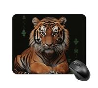 with Tiger and Paws Mouse Pad Square Laptop Mouse Mat Cute Computer Mousepad Keyboard Pad Non-Slip Desk Pads for Gaming Office Work Home 20 * 25cm