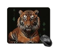 with Tiger and Paws Mouse Pad Square Laptop Mouse Mat Cute Computer Mousepad Keyboard Pad Non-Slip Desk Pads for Gaming Office Work Home 25 * 30cm