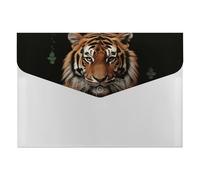 with Tiger and Paws Plastic Envelopes Plastic Folders Poly Envelopes with Snap Closure Reusable File Bags for Home Work Office Supplies Organization Storage A4 Size
