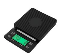 With Timer For Food Balance Weighing Mini Household Scale Electronic Coffee Digital LCD 3kg 0.1g Kitchen Scales(Black 5kg 0.1g)