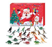 with Toy Dinosaurs - Countdown Calendar 2025 with 24 Dinosaur Toys - Animals for Bookcase Desk Shelf, Gift for Children Teachers Parents