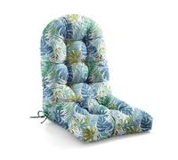 WITHARTPLAN Adirondack Chair Cushion - High Back Tufted Outdoor Seat Cushion 122x53x10cm, Waterproof Patio Furniture Cushion for Rocking Chairs, Sun & Fade Resistant Garden Cushion,Blue Leaves