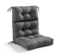 WITHARTPLAN Garden Chair Cushion for Outdoor Furniture-Waterproof All-Weather Adirondack Cushion with High Rebound Foam, Seat & High Back Support-Indoor/Outdoor Use,Dark Grey