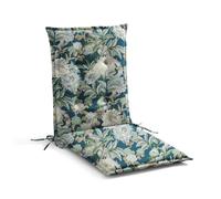 WITHARTPLAN Garden Chair Cushions with Back Support 120x50x6cm-Premium Outdoor Seat Cushions for Patio Furniture, Rattan & Recliner Chairs-High Density Waterproof Foam,White Peony