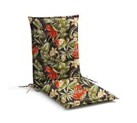 WITHARTPLAN Garden Chair Cushions with Back Support 120x50x6cm-Premium Outdoor Seat Cushions for Patio Furniture, Rattan & Recliner Chairs-High Density Waterproof Foam,Floral Black