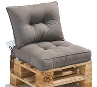 WITHARTPLAN Garden Cushions Premium Outdoor Chair Cushion for Patio Furniture, Rattan Sofa & Bench Set of 2: Seat Cushion 60x60x10cm - Back Cushion 60x40x12cm,Grey