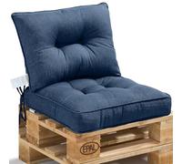 WITHARTPLAN Garden Cushions Premium Outdoor Chair Cushion for Patio Furniture, Rattan Sofa & Bench Set of 2: Seat Cushion 50x50x10cm - Back Cushion 50x40x12cm,Navy Blue