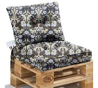WITHARTPLAN Garden Cushions Premium Outdoor Chair Cushion for Patio Furniture, Rattan Sofa & Bench Set of 2: Seat Cushion 60x60x10cm - Back Cushion 60x40x12cm,Pattern
