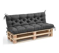 WITHARTPLAN Outdoor Bench Cushion Set (2/3/4 Seater) - Waterproof Garden Seat Cushions with Backrest, 100x100x10cm, for Patio Lounger, Swing & Hammock - High-Density Foam,Dark Grey