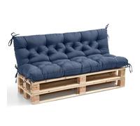 WITHARTPLAN Outdoor Bench Cushion Set (2/3/4 Seater) - Waterproof Garden Seat Cushions with Backrest, 100x100x10cm, for Patio Lounger, Swing & Hammock - High-Density Foam,Navy Blue